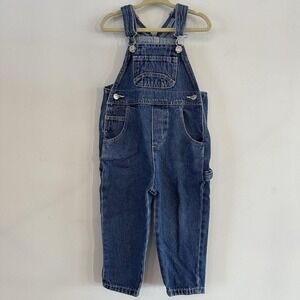 VTG 2T Denim Blue Jean‎ Bib Overalls Field Gear Medium Wash 90's Farm Toddler